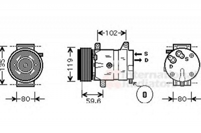 VAN WEZEL 4300k385 -  Компрессор, кондиционер